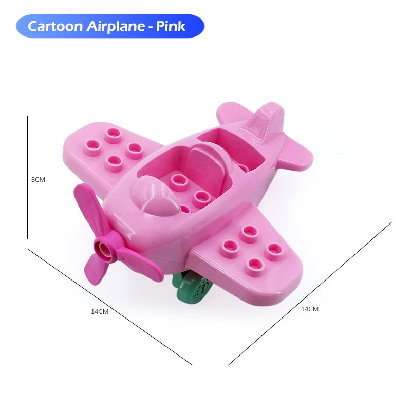 DIY Big Size Building Blocks Accessories Car Truck Plane Motorcycle Vehicle Bricks Compatible Duplos Parts Kids Toys Gift
