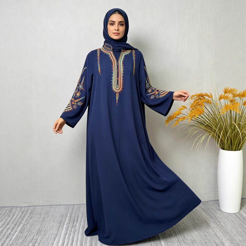 Elegant Embroidered Long Robe Dress for Women Dress