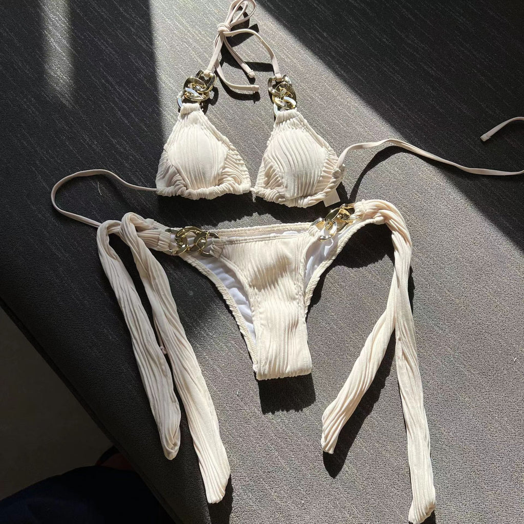 Bikini solid color special fabric