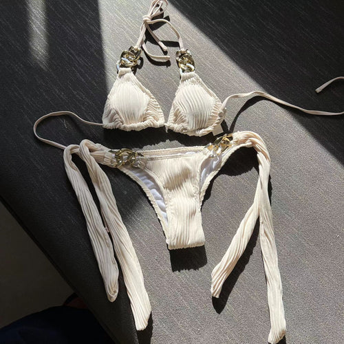 Bikini solid color special fabric