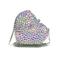 Romantic Diamond Evening Bags Heart Shape Crystal New Design Women Custom Lovely Shoulder Bags Female Wedding Dinner Purse
