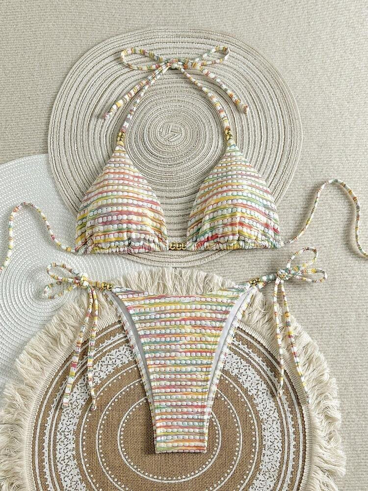 Striped Special Fabric Bikini
