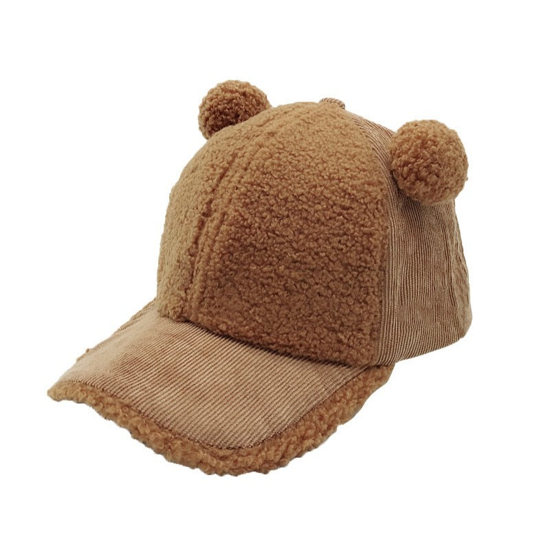 Fashion Baby Baseball Cap Newborn Velvet Hat Fashionable Kids Hats Children Accessories Winter Warm Baby Hat 2-5Y