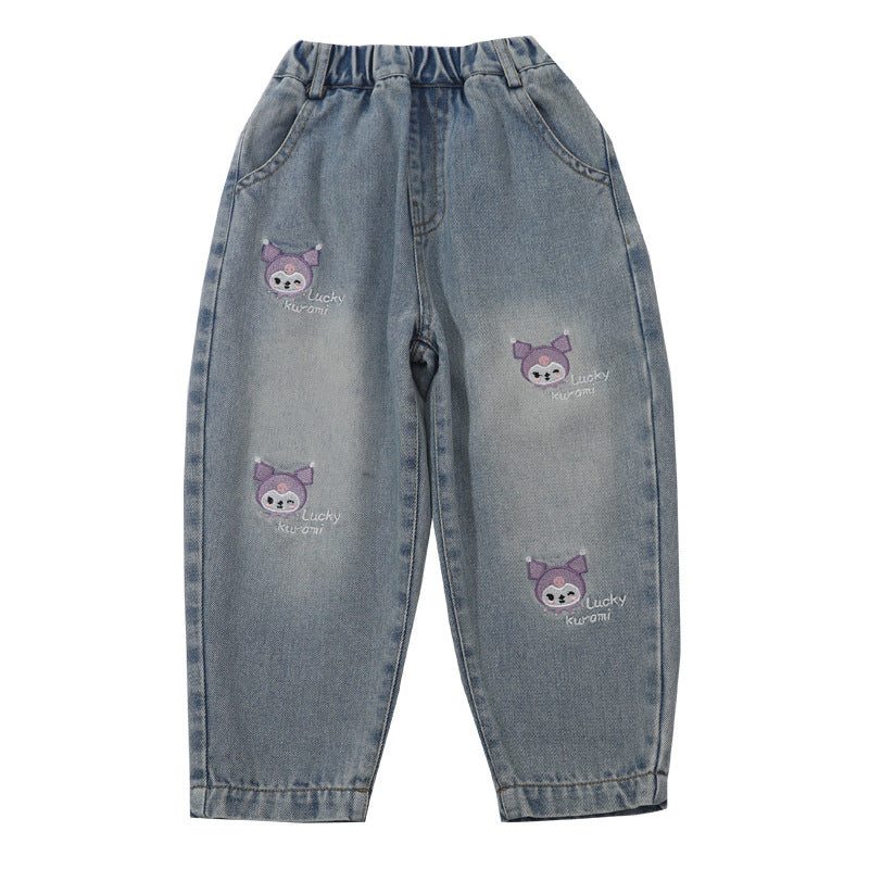 Cartoon Denim Pants Style for Kids