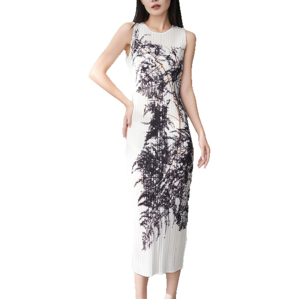 Printed sleeveless dress for women