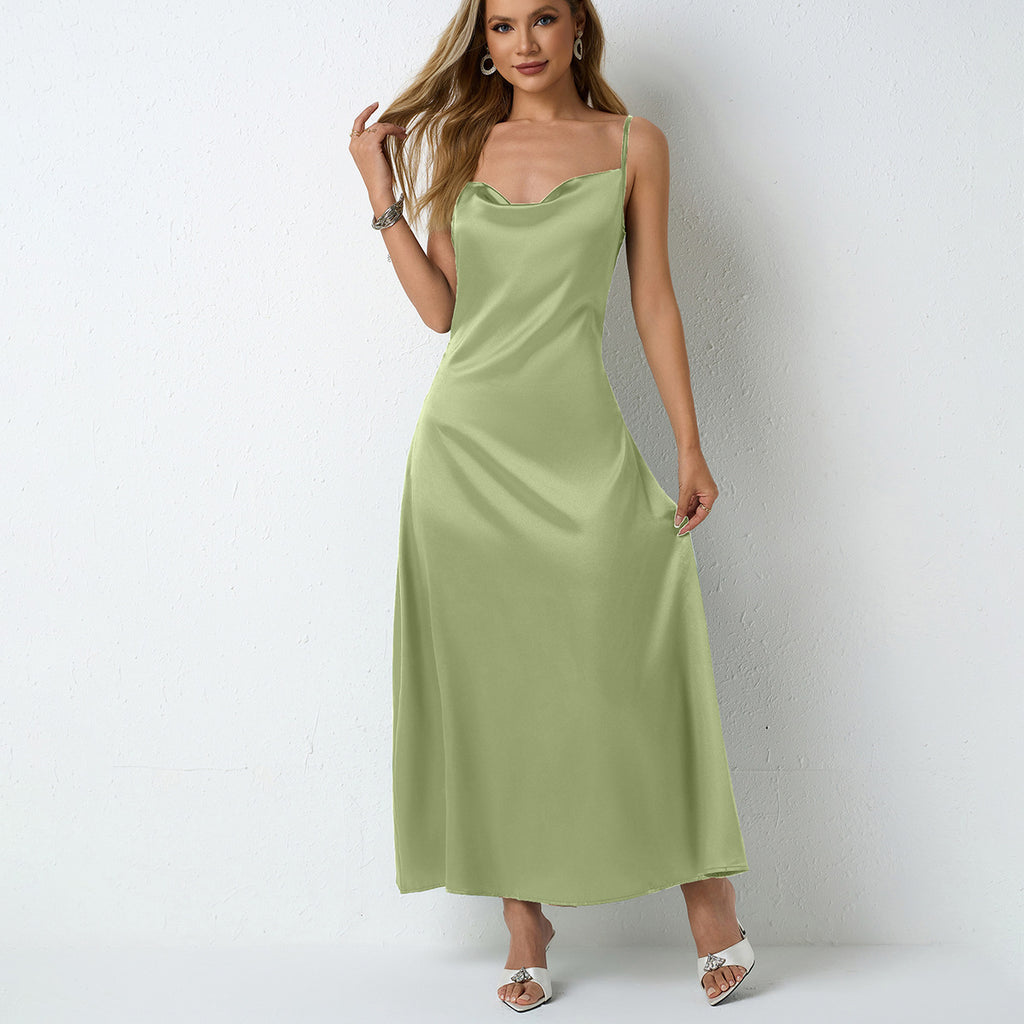 Pleated sleeveless dress for women