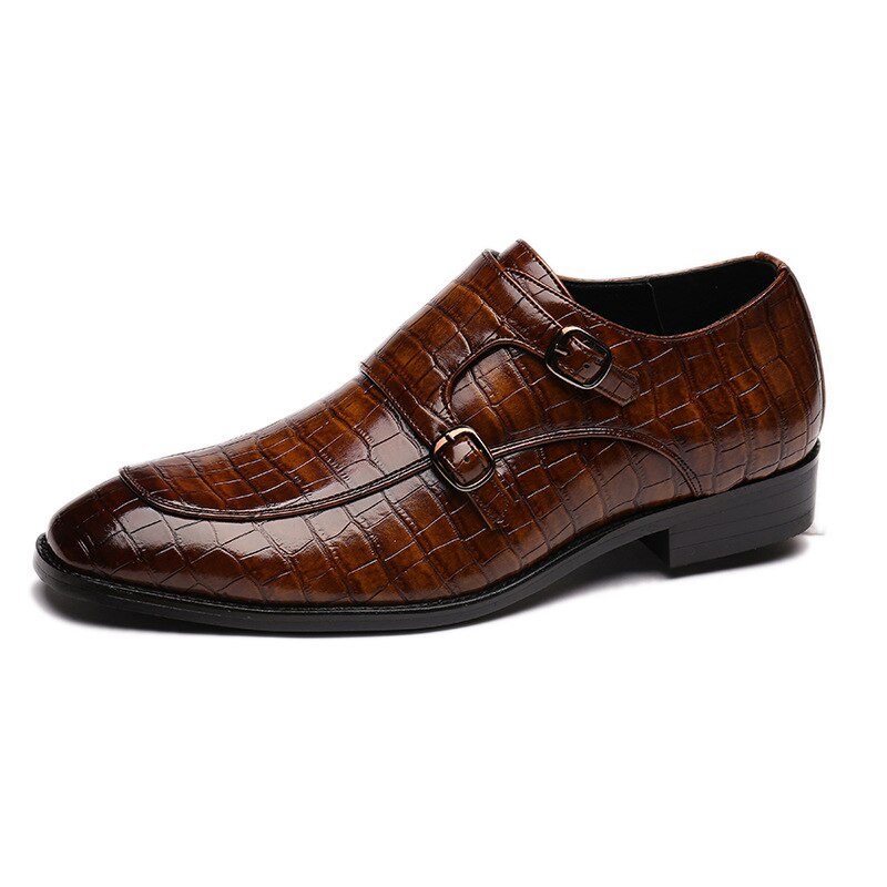 Classic Crocodile Pattern Business Flat Shoes Men Designer Formal Dress Leather Shoes Men's Loafers Christmas Party Shoes