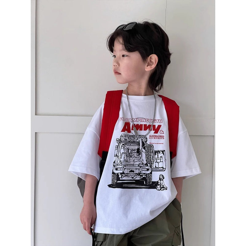 Cartoon Print T-Shirt for Kids