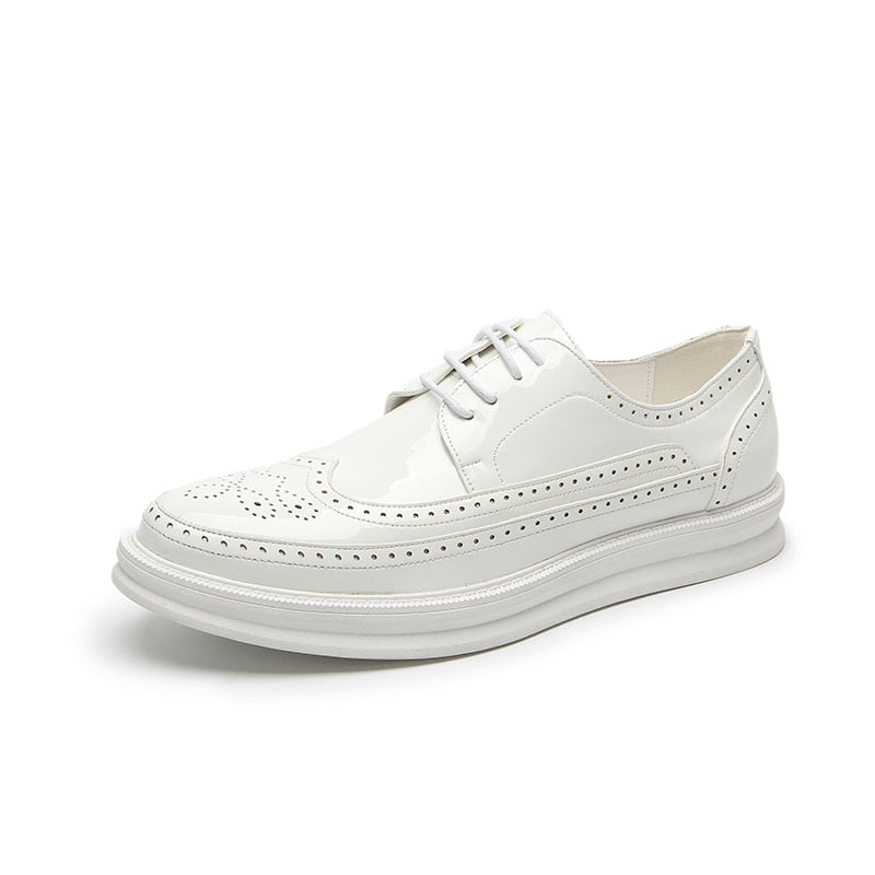 Oxford Shoes Fashion Brogue Men Leather Formal Dress Shoes Man Comfortable Office Party Footwear