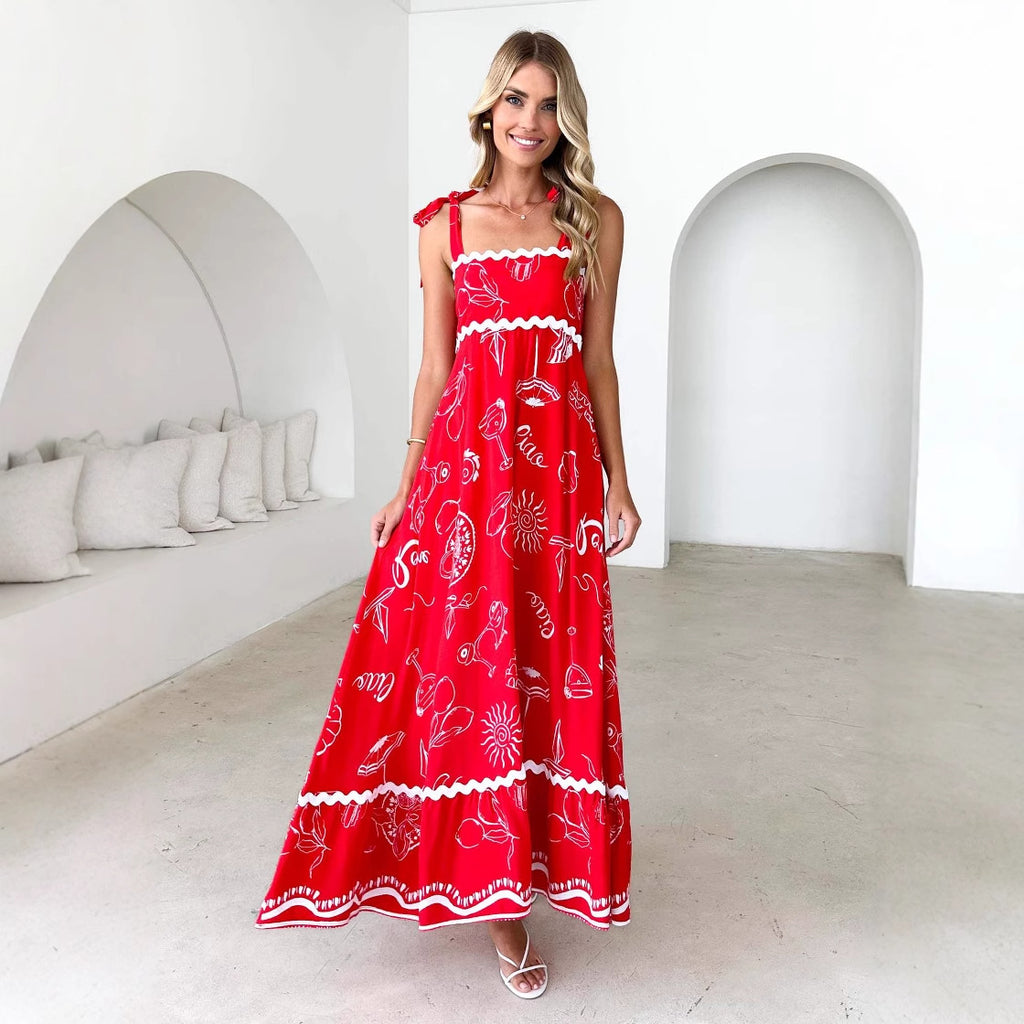 Strap strap dress temperament A-line dress for women