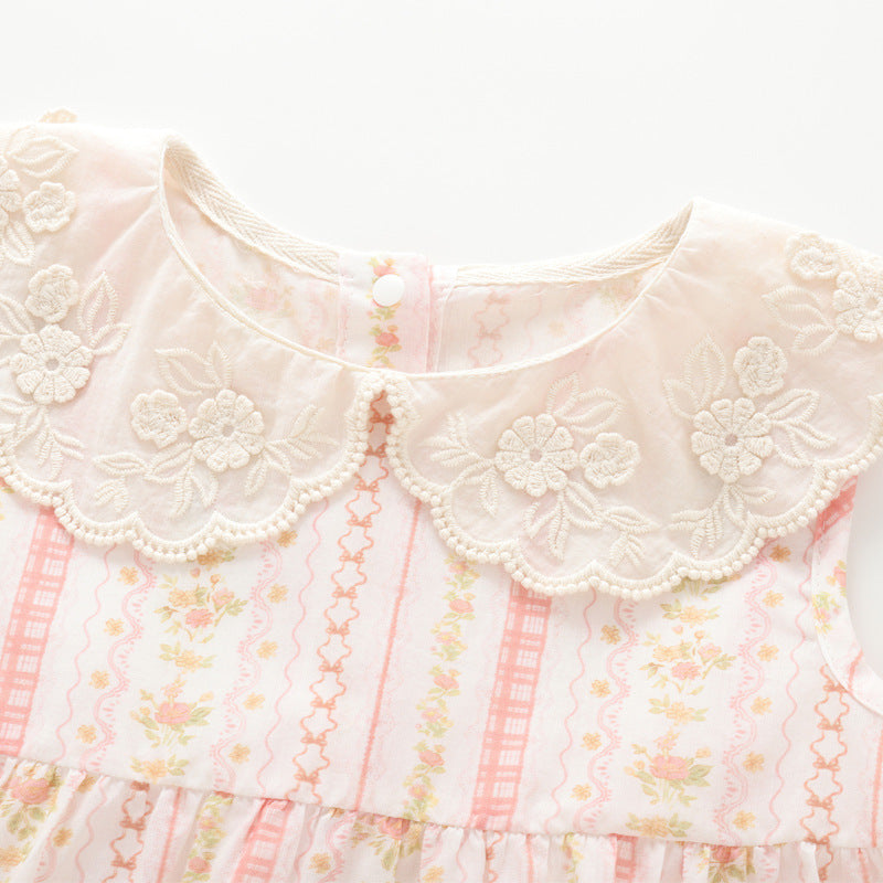 Baby lace doll collar baby floral set