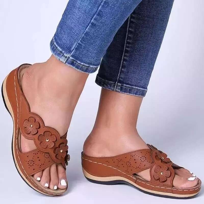 Wedge Sandals For Women Versatile Fish Mouth Large Size Sandals For Women Trendy