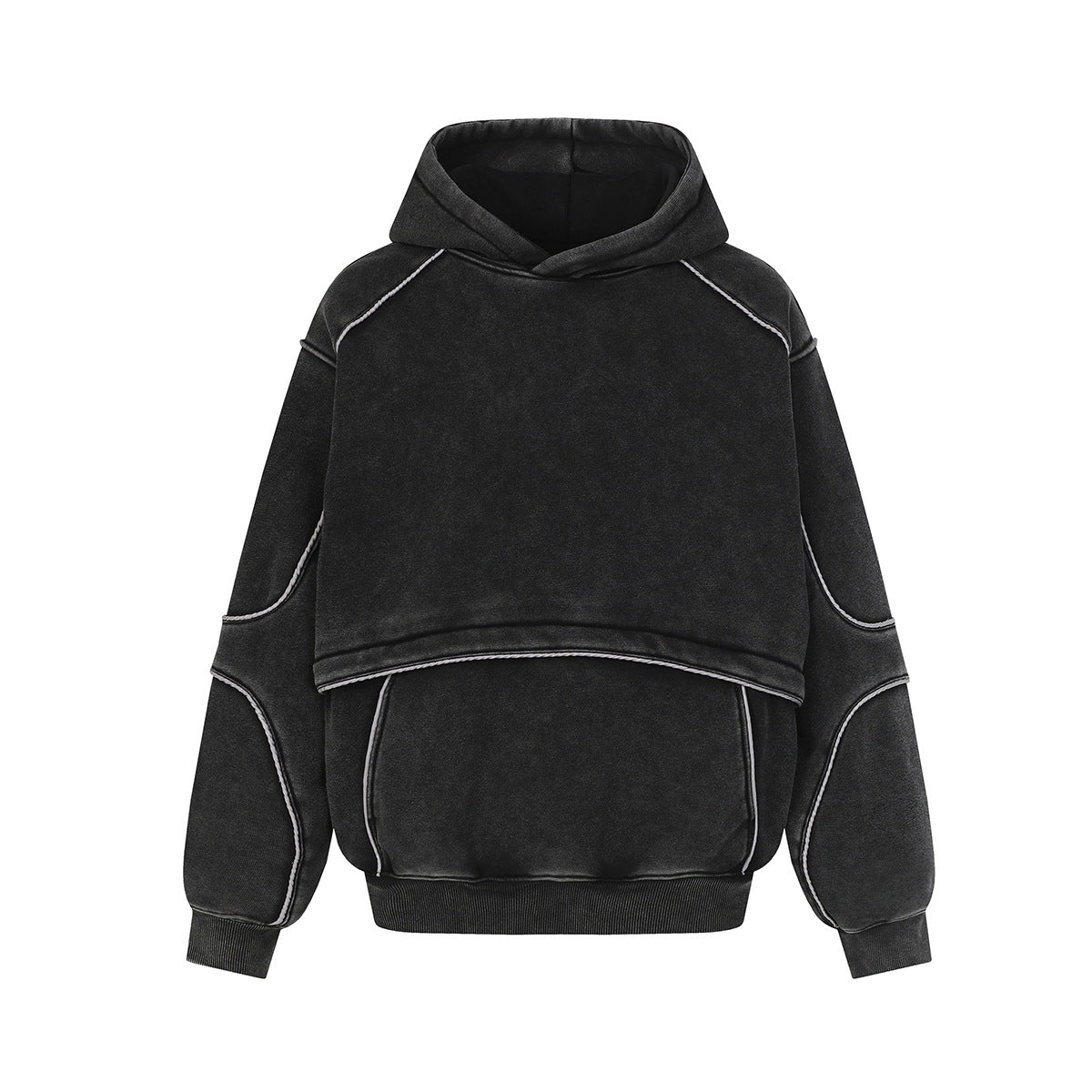 Washed hooded sweatshirt for men
