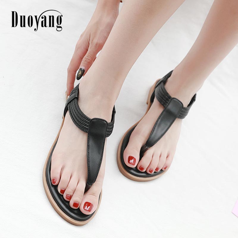 Elastic strap pu sandals women platform shoes solid classic  casual shoes women sandals summer female sandal deals