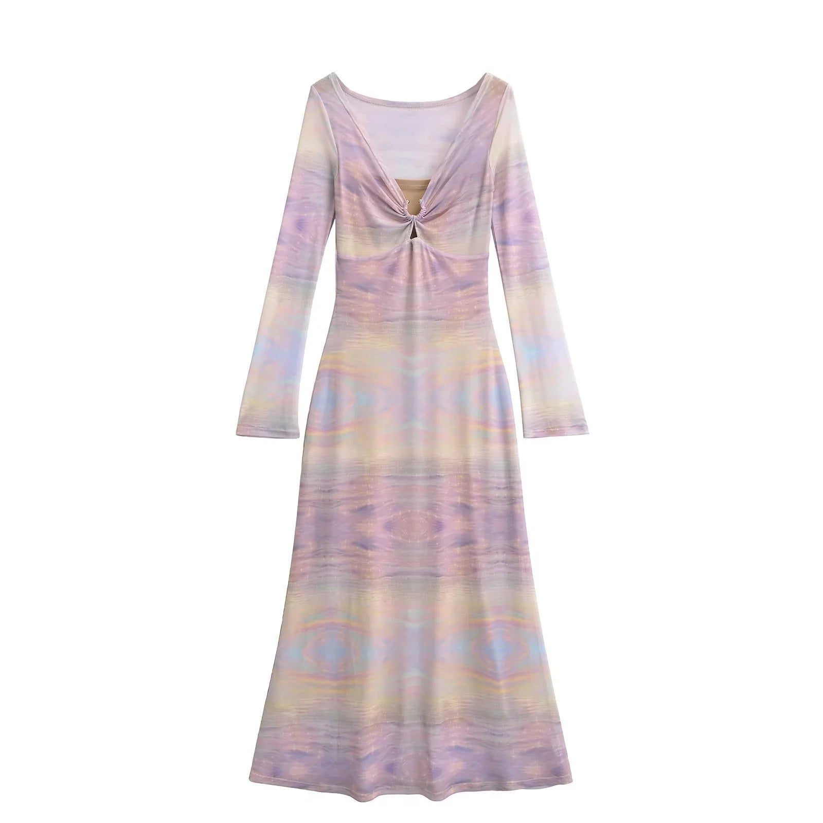 Mesh printed dress for women