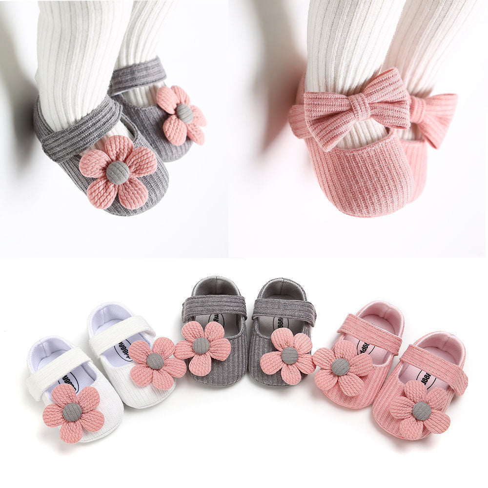 Cute Flower Design Soft Sole Baby Shoes for Toddlers, Breathable Cloth Shoes