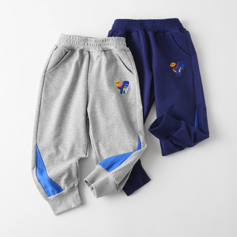 Baby dinosaur embroidered sweatpants
