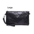 Fashion Genuine Leather Women Bag Messenger Bags Rivet Shoulder Bag Clutch High Quality Crossbody  Bags Female Purse Bolsas