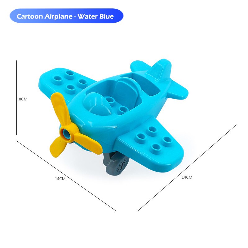 DIY Big Size Building Blocks Accessories Car Truck Plane Motorcycle Vehicle Bricks Compatible Duplos Parts Kids Toys Gift