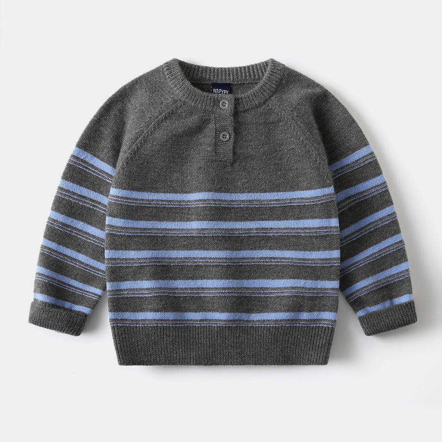 Striped knitted sweater for baby