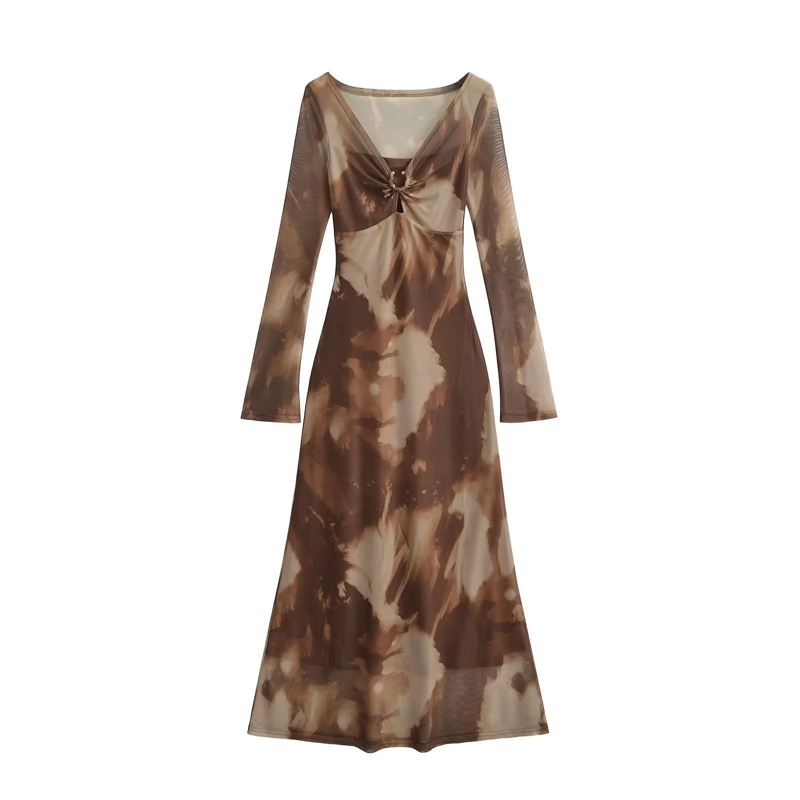 Mesh printed dress for women