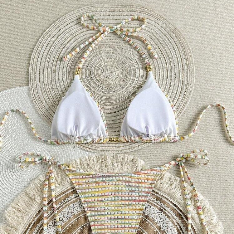 Striped Special Fabric Bikini