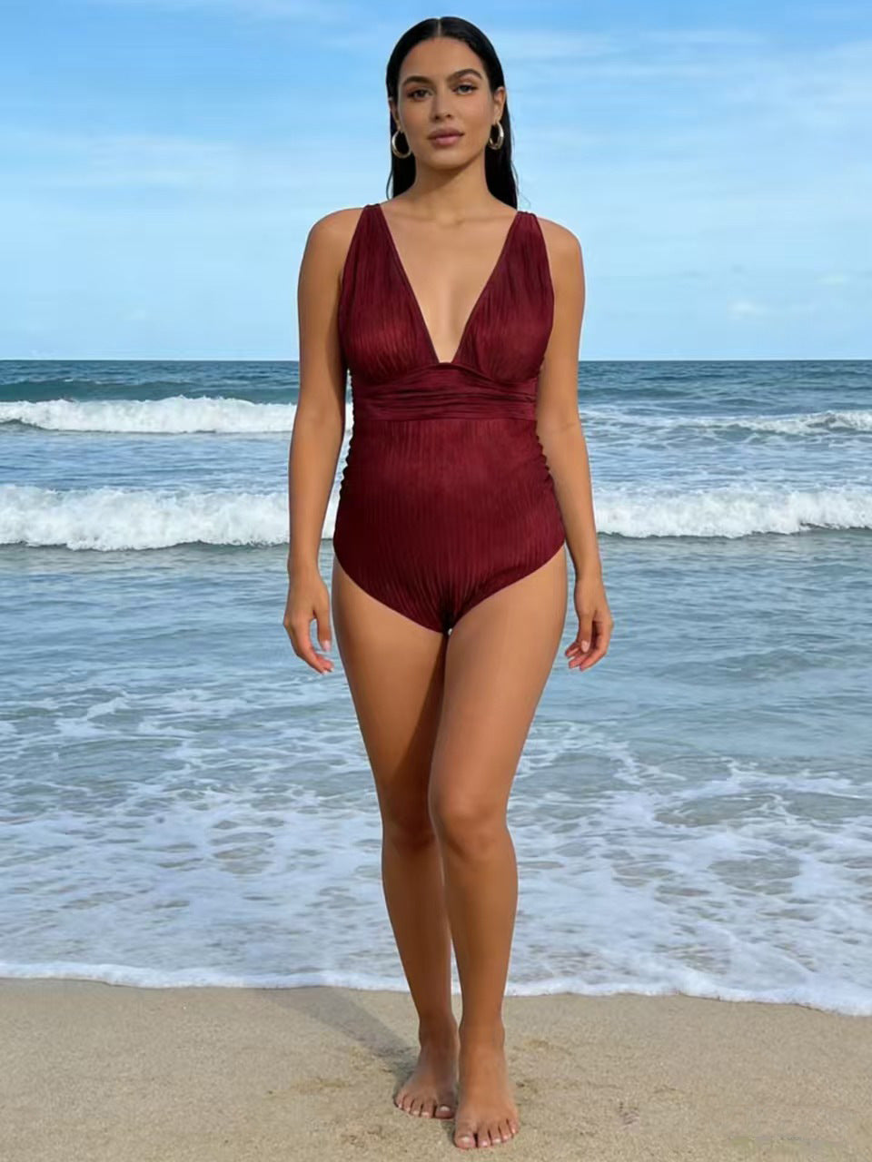 Maternity Swimwear for Women, Conservative One-Piece Swimsuit with Special Fabric