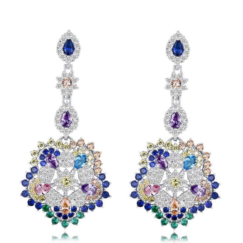 Tassel earrings, bride's noble zircon earring accessories