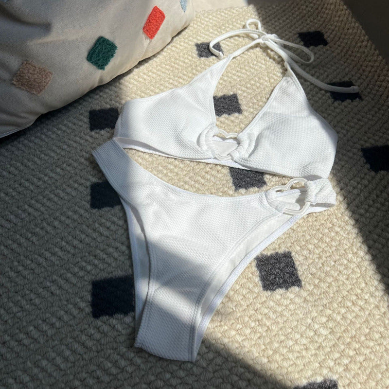 Love special fabric split swimsuit