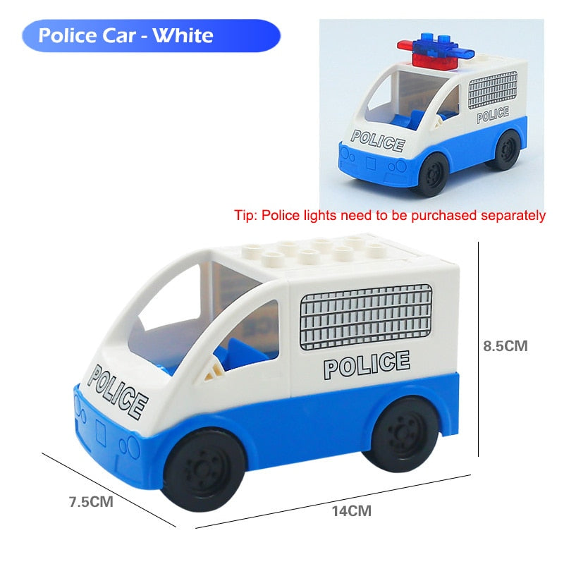 DIY Big Size Building Blocks Accessories Car Truck Plane Motorcycle Vehicle Bricks Compatible Duplos Parts Kids Toys Gift