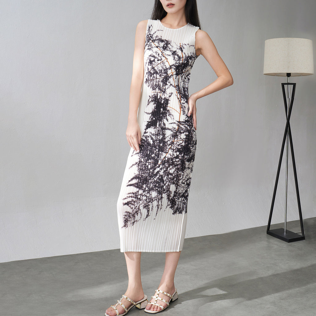 Printed sleeveless dress for women