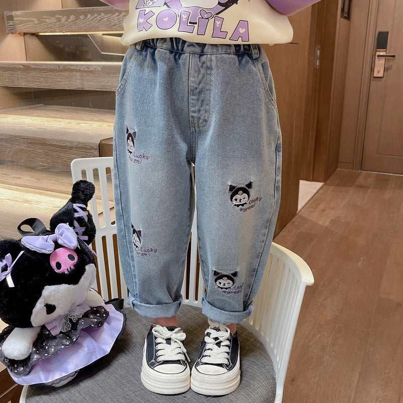 Cartoon Denim Pants Style for Kids