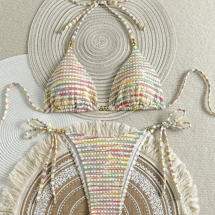 Striped Special Fabric Bikini