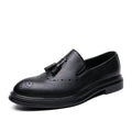 Men Dress Shoes Genuine Leather Brogue Shoes Man Business Casual Leather Oxford Shoes Dance Party Wedding Formal Shoes Male