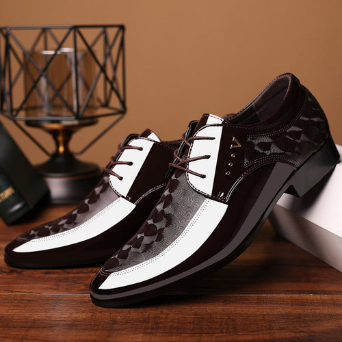 Bright leather shoes for men's business dress shoes, plus size men's shoes, versatile wedding shoes