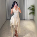 Asymmetric Jacquard Dress for Women