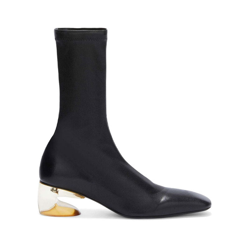 European and American new fashion women's sexy square head slimming leg wrap special-shaped medium heel slimming boots elastic long boots for women