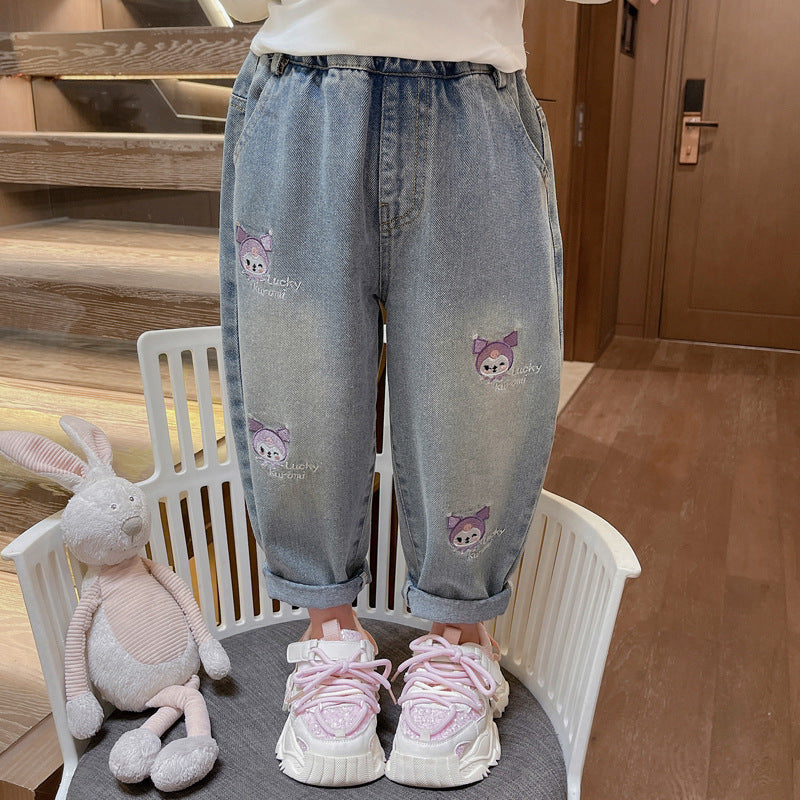Cartoon Denim Pants Style for Kids