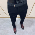 Spring Men Pants Korean Slim Fit Men Casual Ankle Length Pants Streetwear Men High Quality Black Gray Dress Suit Pant Man