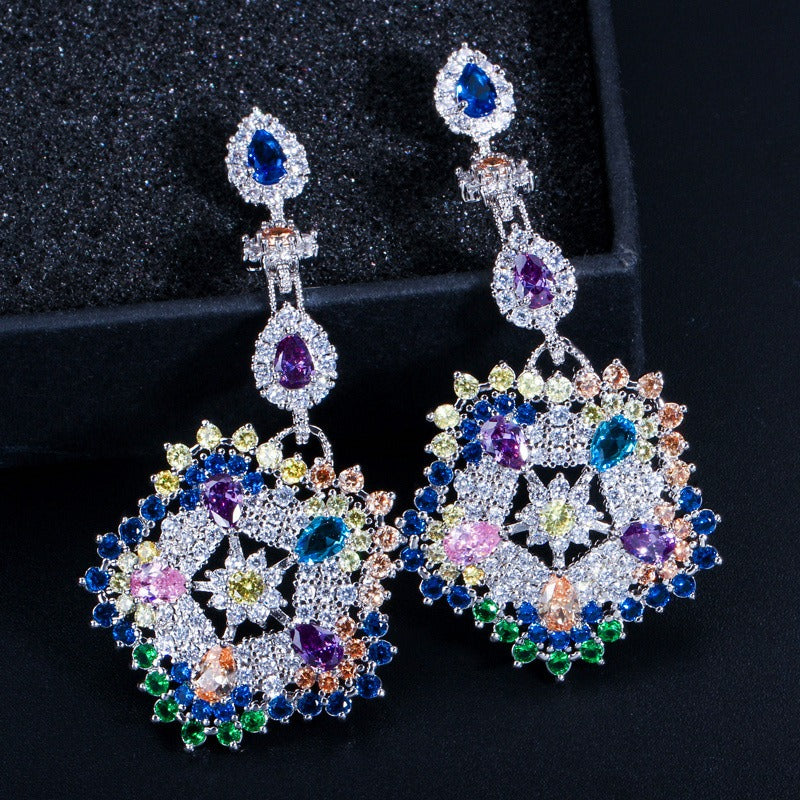 Tassel earrings, bride's noble zircon earring accessories
