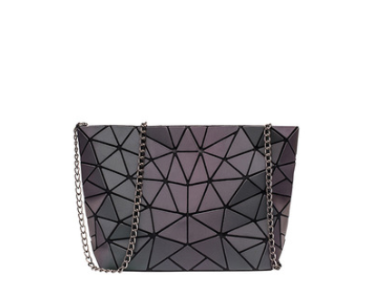 Luminous Bags for Women set folding Totes Geometric splice Lady Hand bags Chain Shoulder Bags Holographic purse