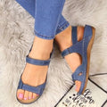 Women Sandals Soft Three Color Stitching Ladies Sandals Comfortable Flat Sandals Open Toe  Beach Shoes