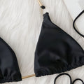Metal Accessories Bikini Solid Color