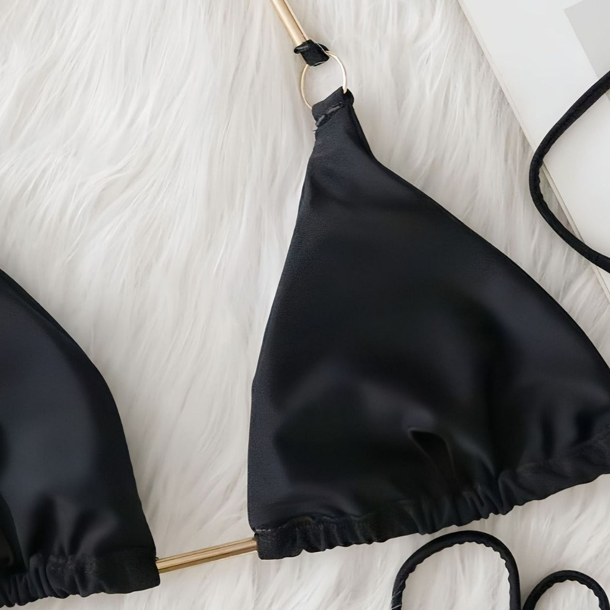 Metal Accessories Bikini Solid Color