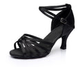 Latin dance shoes for adult women with medium to high heels Latin dance indoor training shoes satin gymnastics shoes