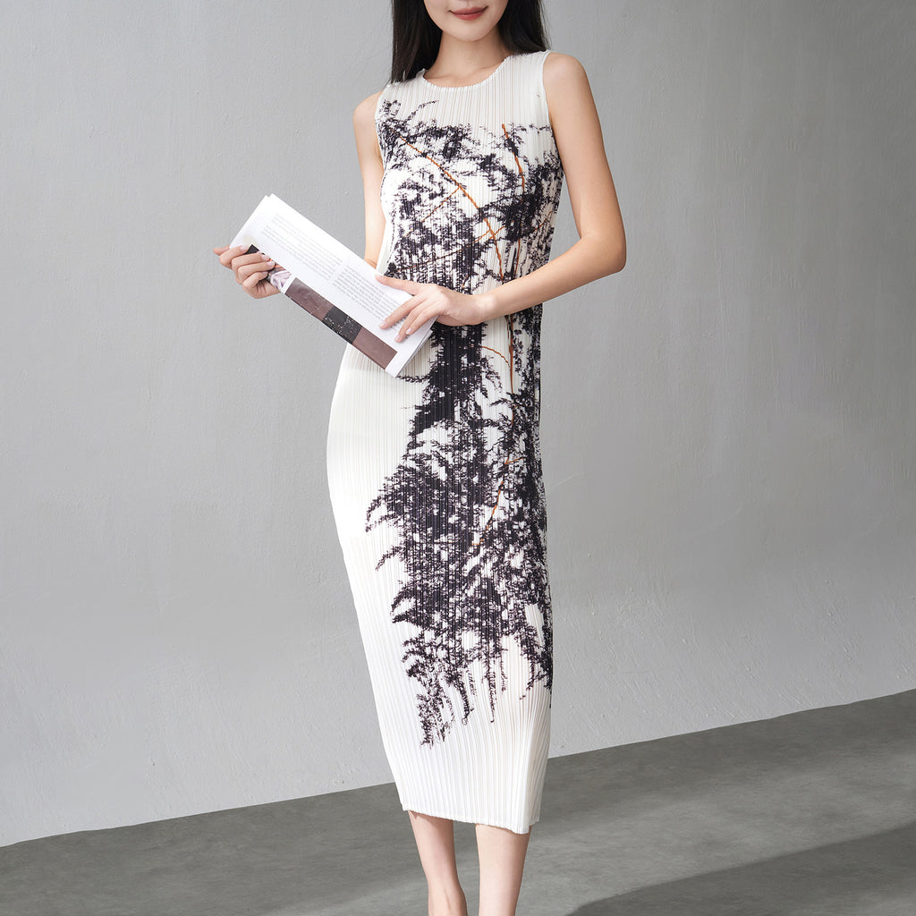 Printed sleeveless dress for women