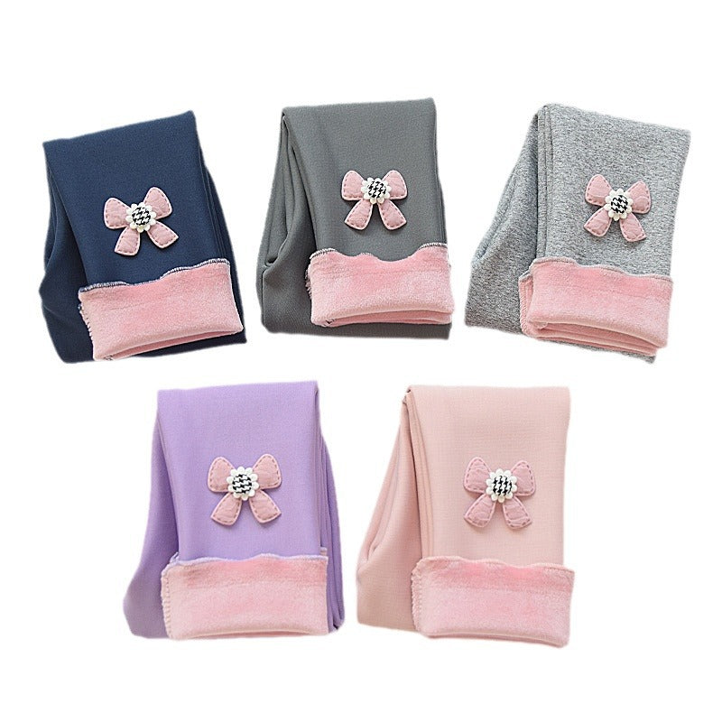 Baby leggings with thickened fleece