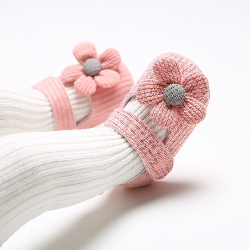 Cute Flower Design Soft Sole Baby Shoes for Toddlers, Breathable Cloth Shoes