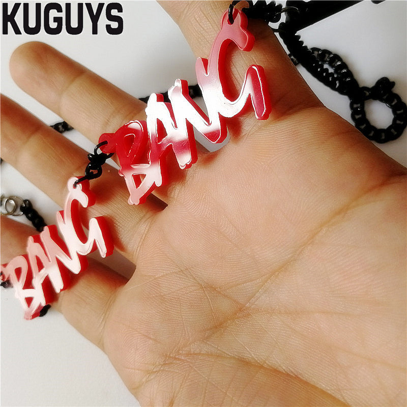 Acrylic Revolver Necklace Fashion Jewelry Pistol Pendant Necklaces for Women Men Trendy Accessories Girl Sweater Chains