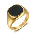 Fashionable, simple, and personalized stainless steel gold-plated drop glue smooth ring for men and women's accessories
